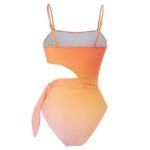 2023 European and American new one-piece swimsuit women's tight and thin retro foreign trade strappy swimsuit suit chiffon long skirt - Image 4