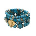 Bohemian bracelet, European and American style beading, multi-layered wearing men's and women's bracelets, accessories, ethnic style crystal peach heart - Image 5