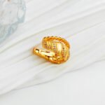 Copper European and American personality metal texture wide-faced double-layer ear clip without ear hole temperament cold style ear bone clip T822 - Image 4