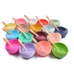 Morandi children's silicone plate baby food supplement bowl one anti-fall suction cup feeding tableware silicone bowl set - Image 2