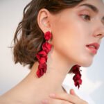 European and American rose petal long tassel earrings fashion ins elegant Internet celebrity temperament high-end environmental protection earrings women - Image 4