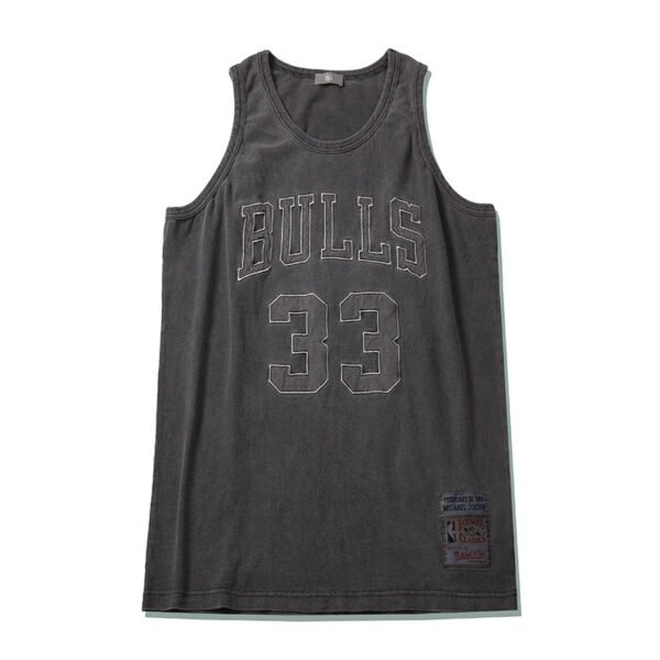 FG Men's | Summer new trendy brand washed and old retro street embroidery basketball sleeveless vest vest men ins