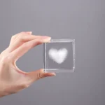 Creative high-end cloud heart-shaped cube crystal glass small ornaments simple desktop decoration birthday gifts - Image 2