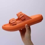 Cross-border 4CM new summer Borken shoes indoor and outdoor stepping on shit feeling EVA couple slippers home soft bottom sandals and slippers for women