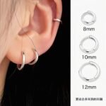 All-over S999 foot silver plain ring earrings women's simple style earrings sleep free ear piercing ear buckles spot wholesale