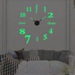 Large creative luminous mute wall clock DIY living room three-dimensional decorative clock digital clock acrylic wall sticker clock
