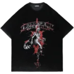 Vintage Portrait Letter Print Short Sleeve T-Shirt