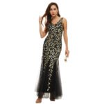Large size European version sequined evening dress light luxury banquet dress embroidered mesh gauze slim mermaid skirt women's spot - Image 5