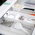 FaSoLa Japanese Kitchen Drawer Storage Box Transparent Plastic Cosmetic Coverless Rectangular Classification Storage Box - Image 2