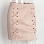 Amazon hot style European women's dress skirt Suede leather pencil skirt Winter high waist skirt Zipper lace skirt - Image 3