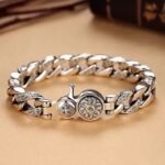 Ethnic style men's six-character mantra bracelet rotatable trendy wide men's domineering personality atmospheric retro hand jewelry
