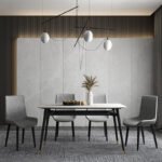 Nordic dining table and chairs j Italian light luxury slate dining table modern minimalist 4-6 people small apartment rectangular living room table