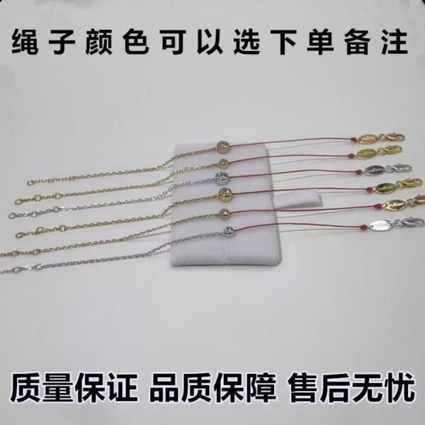 Little red rope bracelet round 10 minutes 20 minutes diamond braided half rope half chain Pure series natal year transfer bracelet man