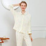 New spring and summer skin-friendly soft waxy cute lily of the valley ladies two-piece home service pajamas