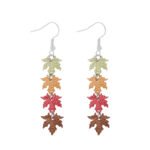 European and American cross-border supply new Thanksgiving earrings female creative alloy dripping oil pumpkin maple leaf turkey earrings earrings - Image 5
