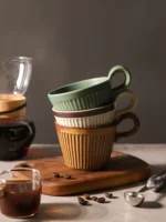 Vintage rough pottery coffee cup - Image 2