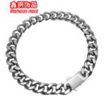 Spot cross-border hot selling hip hop spring buckle titanium steel bracelet stainless steel Cuban chain does not fade men's hand jewelry - Image 5