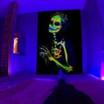 Amazon Black Light Skull Tapestry Ultraviolet Active Psychedelic Neon Tapestry Tree of Life Luminous Party Background - Image 3