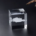 Creative high-end cloud heart-shaped cube crystal glass small ornaments simple desktop decoration birthday gifts - Image 3