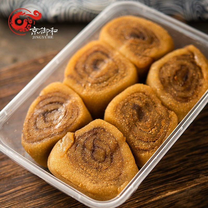O1CN01P6HZQE2JhWizLhGBt_0-item_pic-1.webp Old Beijing specialty Jingyu and donkey roll glutinous rice cake 450g mochi glutinous rice cake cut cake glutinous rice cake cake bean paste filling - Image 1