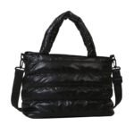 Cotton clothes women's bag 2023 autumn and winter new embroidery thread space cotton shoulder tote bag fashion shiny women's crossbody bag - Image 5