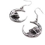 Independent station cross-border new gothic dark wind skull earrings Europe and the United States fashion retro crescent earrings - Image 5