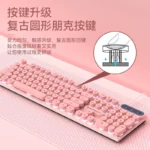 Ultra-thin mute wired keyboard game notebook luminous blue pink girl retro punk office manipulator - Image 3
