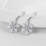 European and American cross-border snowflake earhook earrings, Amazon versatile simple high-end earrings, wholesale Christmas gift trend - Image 4
