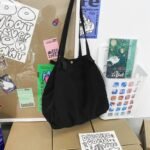 One-shoulder canvas bag female tote bag summer ins Japanese simple large-capacity college students class commuting handbag - Image 9