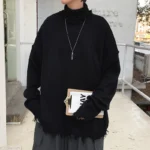 Ins personality worn-out high neck sweater - Image 2