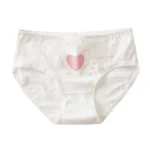 Underpants female cotton girl Japanese strawberry white cute cartoon print high school student mid-waist briefs fat times - Image 5