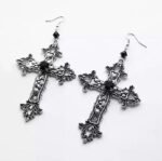 Gothic dark ruby cross necklace wish cross border vintage flower lover pendant - Image 5