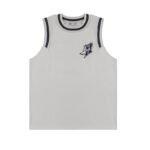 FG Men's | 2022 spring and summer new trendy brand high street logo embroidery mesh knitted basketball sleeveless vest - Image 6