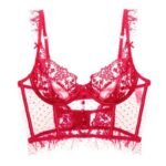French style corset with steel ring ultra-thin big breasts show small gathered fishbone corset embroidered lace sexy bra - Image 5