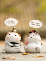 Forbidden City Cat Car Decoration Office Desktop Healing Gift Ornament Mini Cute Cartoon High-end Exquisite - Image 2