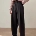 Chuwujia 22 winter new style thickened trousers loose brushed nine-point casual pants women's Japanese all-match suit pants - Image 4