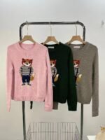 Lazy wind dress fox pullover sweater women's 2024 autumn super good-looking temperament loose knit top