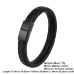 Cross-border hot selling bracelets, stainless steel, leather, leather bracelets, retro braided titanium steel bracelets, factory direct sales - Image 5