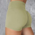 New European and American sexy shorts high waist slim solid color hip-lifting folds tummy-tight running yoga pants spot - Image 3