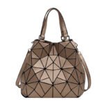 Solid color women's diamond plaid geometric pattern handbag Korean fashion one-shoulder crossbody bag women's folding bucket bag - Image 5
