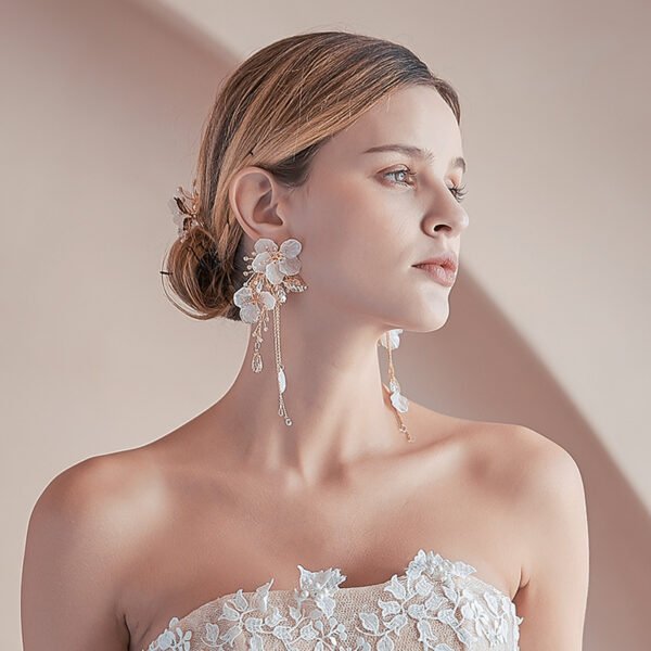 Bridal jewelry Europe and the United States hair accessories free shipping new Mori hair comb earrings set handmade comb dress headdress gold