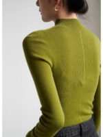SS STUDIO seamless commuter temperament semi-turtleneck wool knitwear women's spring and autumn base top - Image 2