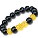Vietnamese sand gold Pixiu bracelet for men and women imitation 3D hard gold 99 obsidian pichu Buddha bead jewelry for a long time to fade jewelry