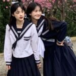 Autumn Japanese JK suit female student loose college style navy collar shirt + ins high waist half body full two-piece suit - Image 4