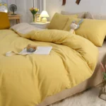 Bed four-piece set winter wash quilt cover pure color bed sheet quilt cover 4-piece set dormitory three-piece bedding Nantong - Image 3