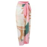 2023 European and American new one-piece swimsuit women's tight and thin retro foreign trade strappy swimsuit suit chiffon long skirt - Image 6