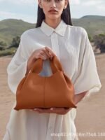 French brand PO Leather Dumpling Bag Women's Neuf 9 Fashion One Shoulder Crossbody Tote Bag High Quality Cloud Bag - Image 5