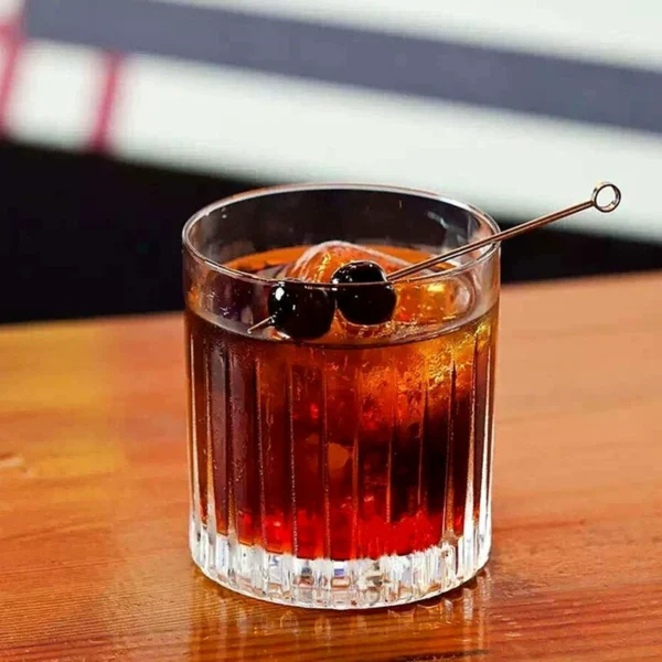 Classical Vertical Striped Whiskey Glass Wine Glass Iced Coffee Cup American Latte Coffee Cup Striped Wine Glass Water Cup