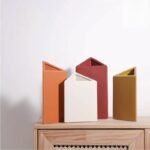 Nordic Triangular Art Ceramic Vase Ornament Living Room Dried Flower Flower Arranger Creative Home Entrance Table Decoration