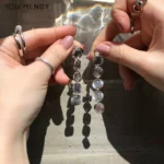 Xinzi of the same style ~ Japanese day single day miscellaneous brushed silver simple round piece retro Harajuku earrings ear clip earrings